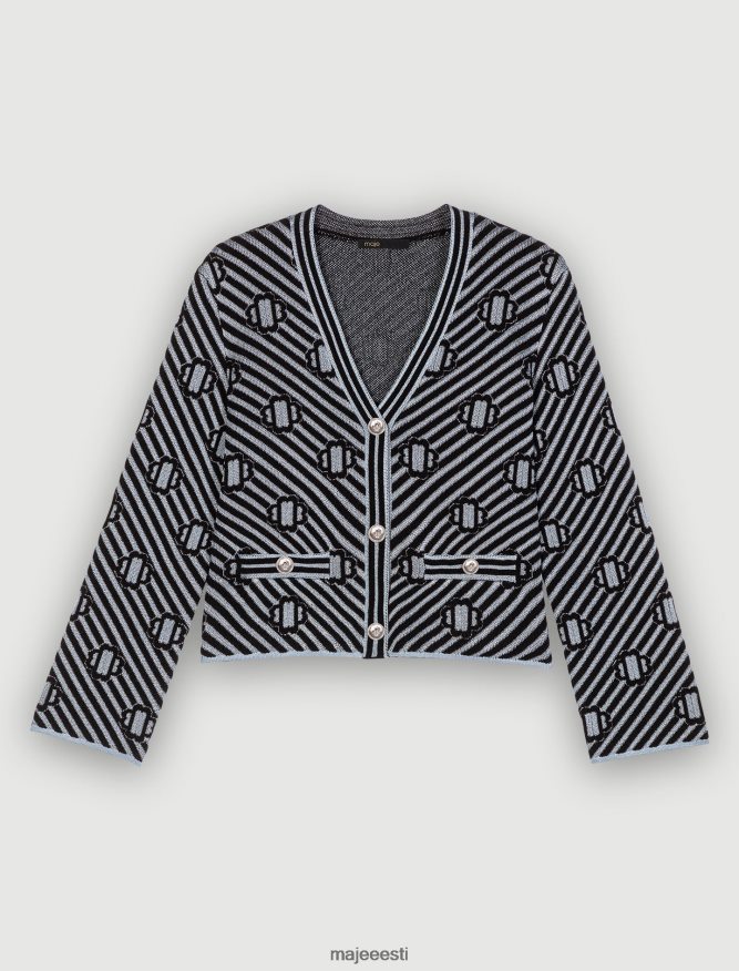 riietus_ee_maje_naised_trukitud_kootud_kardigan_must_sinine_6fh8z4402.jpg Riietus ee Maje naised trükitud kootud kardigan must/sinine 6FH8Z4402 - Image 1