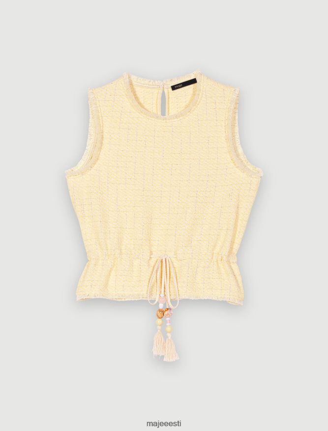riietus_ee_maje_naised_varrukateta_lurex_tweed_top_kahvatu_kollane_6fh8z4338.jpg Riietus ee Maje naised varrukateta lurex tweed top kahvatu kollane 6FH8Z4338 - Image 1