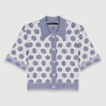 Riietus ee Maje naised monogrammiga kardigan ristiku monogramm ekru/sinine 6FH8Z475