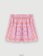 Riietus ee Maje naised paisley mustriga lühikesed püksid roosa bandaan 6FH8Z4153